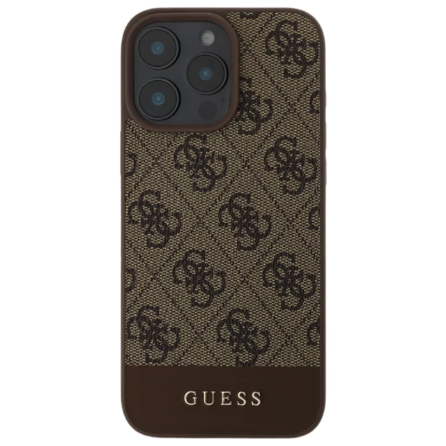 Чехол Guess 4G Stripe Collection для iPhone 16 Pro Brown (GUHCP16LG4GLBR)