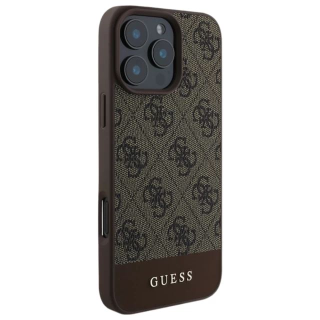 Чехол Guess 4G Stripe Collection для iPhone 16 Pro Brown (GUHCP16LG4GLBR)