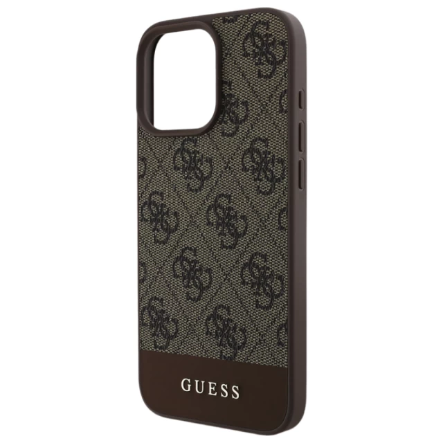 Чохол Guess 4G Stripe Collection для iPhone 16 Pro Brown (GUHCP16LG4GLBR)