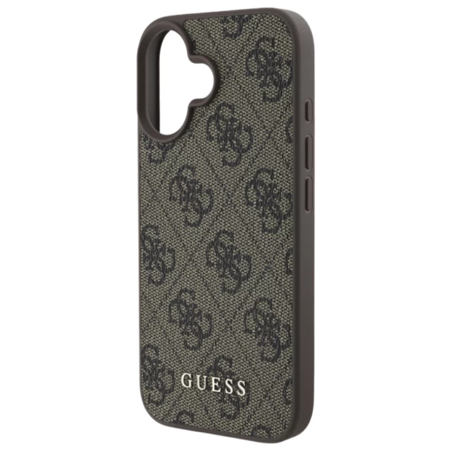 Чохол Guess 4G Metal Gold Logo для iPhone 16 Brown (GUHCP16SG4GFBR)