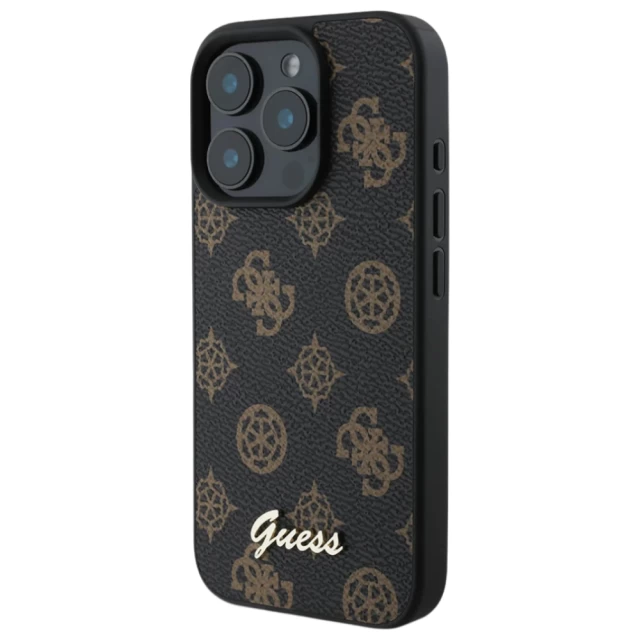 Чехол Guess Peony Script для iPhone 16 Pro Max Black with MagSafe (GUHMP16XPGPYSK)