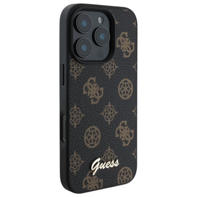 Чехол Guess Peony Script для iPhone 16 Pro Max Black with MagSafe (GUHMP16XPGPYSK)