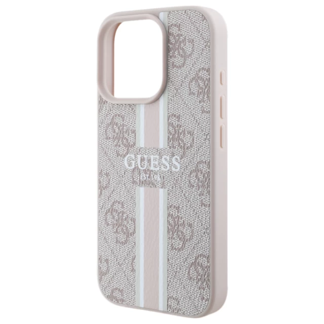 Чохол Guess 4G Printed Stripes для iPhone 16 Pro Max Pink with MagSafe (GUHMP16XP4RPSP)