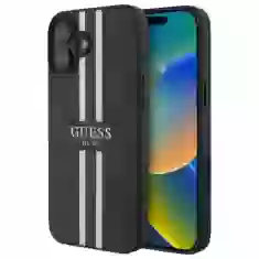 Чехол Guess 4G Printed Stripes для iPhone 16 Plus Black with MagSafe (GUHMP16MP4RPSK)