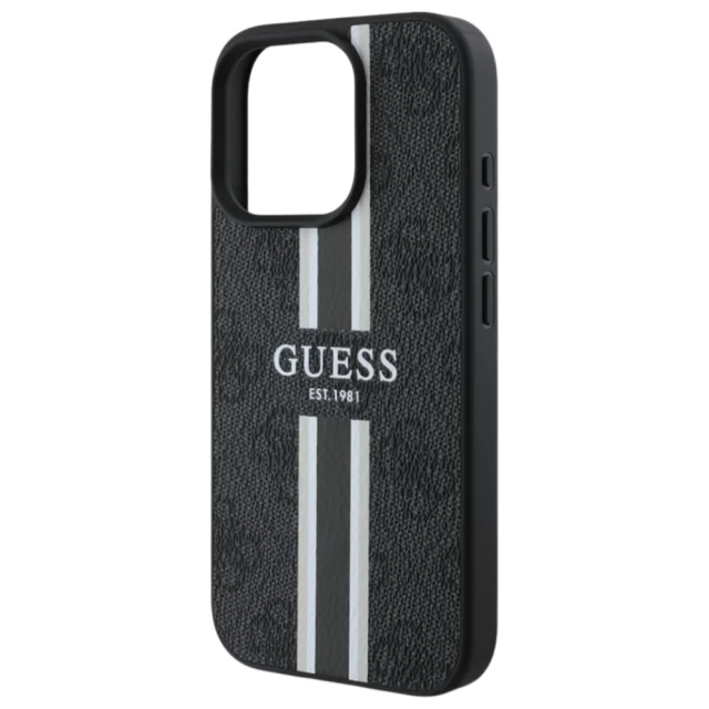 Чохол Guess 4G Printed Stripes для iPhone 16 Pro Max Black with MagSafe (GUHMP16XP4RPSK)