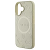 Чехол Guess Saffiano Peony Classic Logo для iPhone 16 Gold with MagSafe (GUHMP16SPSAPSMED)