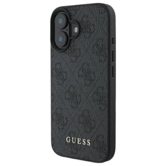 Чехол Guess 4G Metal Gold Logo для iPhone 16 Black (GUHCP16SG4GFGR)