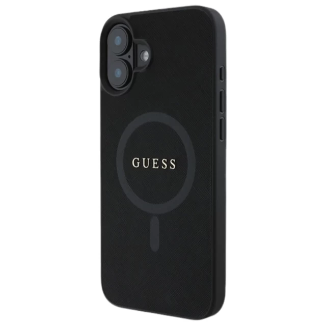 Чехол Guess Saffiano для iPhone 16 Plus Black with MagSafe (GUHMP16MPSAHMCK)