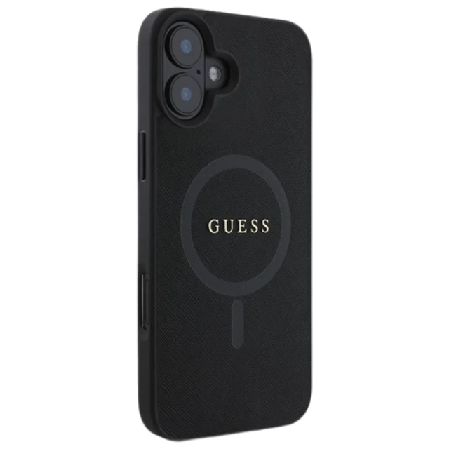 Чехол Guess Saffiano для iPhone 16 Plus Black with MagSafe (GUHMP16MPSAHMCK)