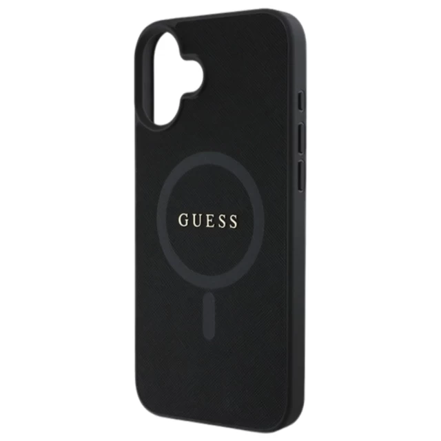 Чохол Guess Saffiano для iPhone 16 Plus Black with MagSafe (GUHMP16MPSAHMCK)