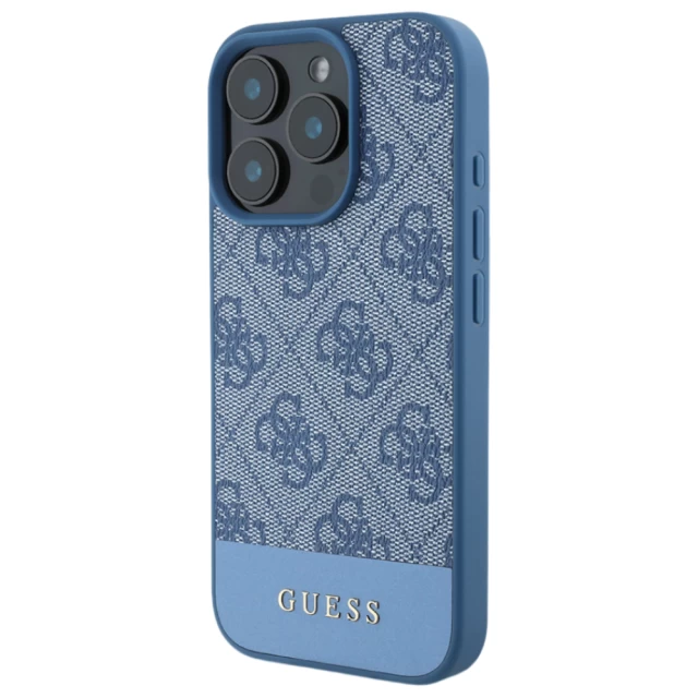 Чохол Guess 4G Stripe Collection для iPhone 16 Pro Blue (GUHCP16LG4GLBL)