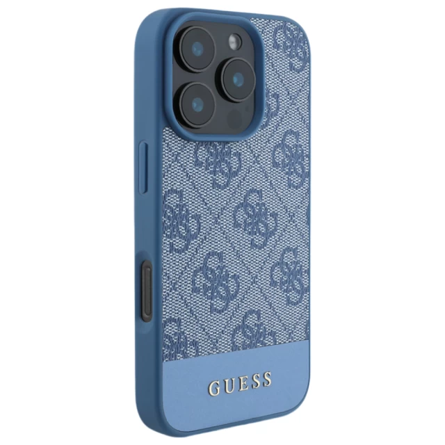 Чохол Guess 4G Stripe Collection для iPhone 16 Pro Blue (GUHCP16LG4GLBL)