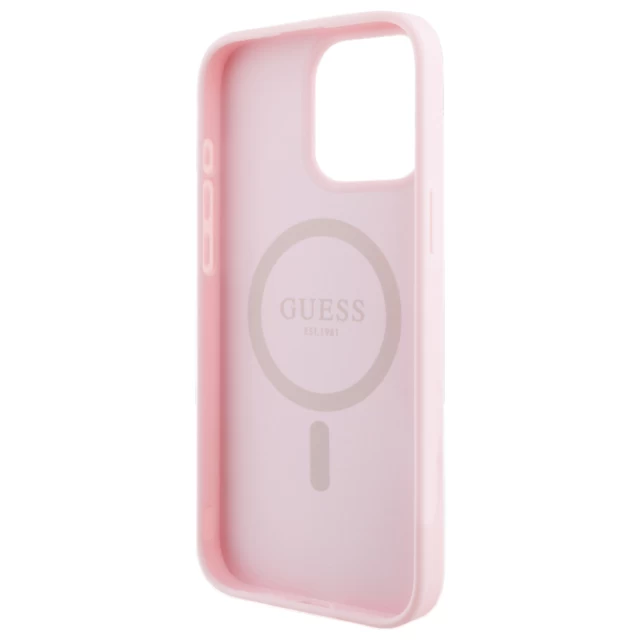 Чохол Guess Grained Gold Ring для iPhone 15 Pro Max Pink with MagSafe (GUHMP15XPGHSMMP)