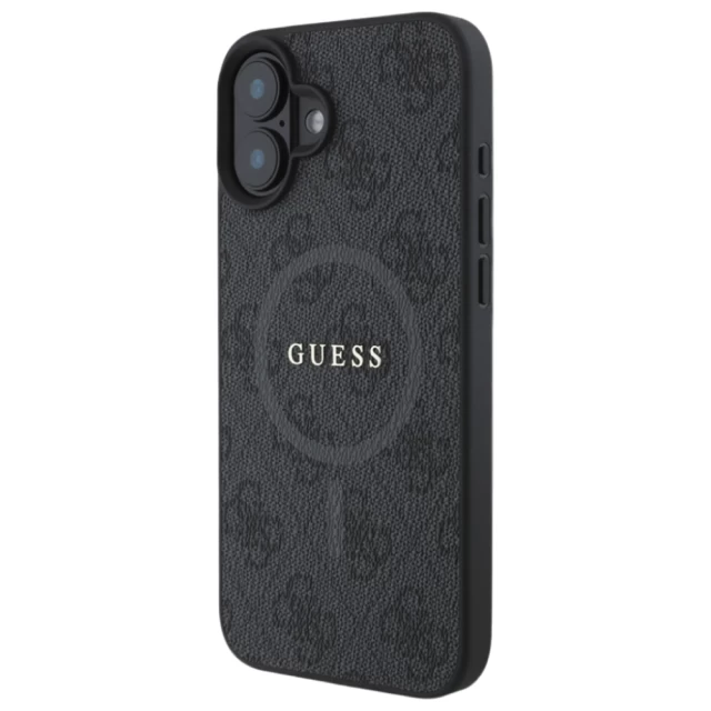 Чохол Guess 4G Collection Leather Metal Logo для iPhone 16 Plus Black with MagSafe (GUHMP16MG4GFRK)