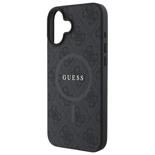 Чохол Guess 4G Collection Leather Metal Logo для iPhone 16 Plus Black with MagSafe (GUHMP16MG4GFRK)