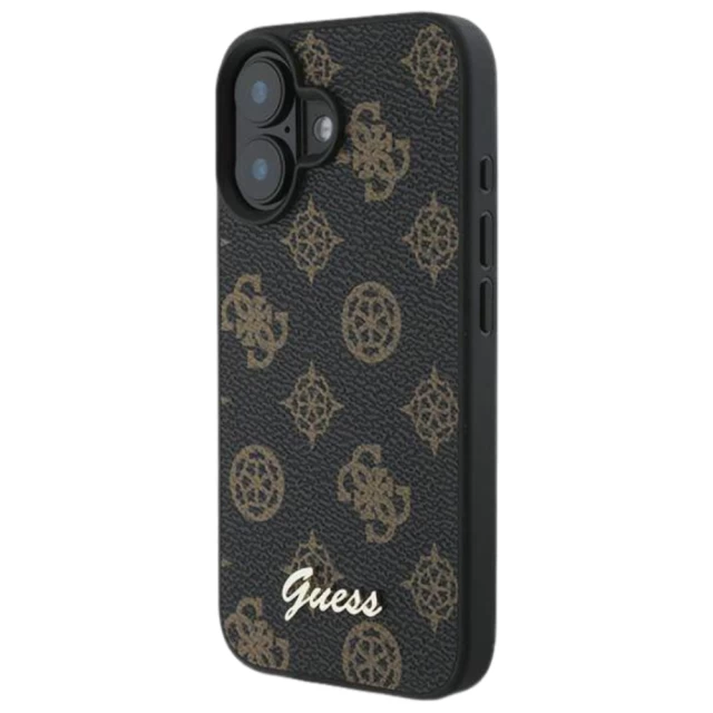 Чехол Guess Peony Script для iPhone 16 Plus Black with MagSafe (GUHMP16MPGPYSK)