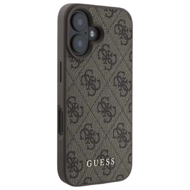 Чохол Guess 4G Metal Gold Logo для iPhone 16 Plus Brown (GUHCP16MG4GFBR)