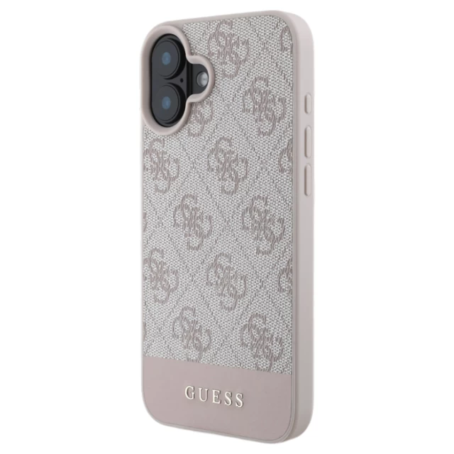 Чохол Guess 4G Stripe Collection для iPhone 16 Pink (GUHCP16SG4GLPI)