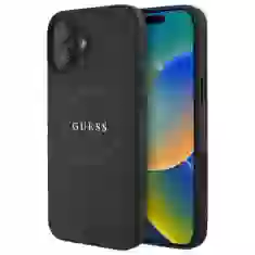 Чехол Guess Saffiano Peony Classic Logo для iPhone 16 Plus Black with MagSafe (GUHMP16MPSAPSMEK)