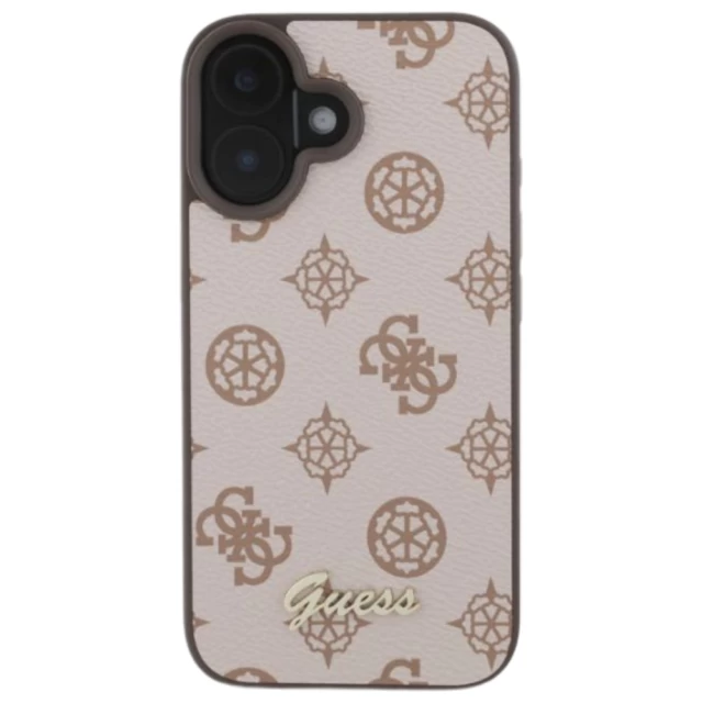 Чехол Guess Peony Script для iPhone 16 Brown with MagSafe (GUHMP16SPGPYSW)