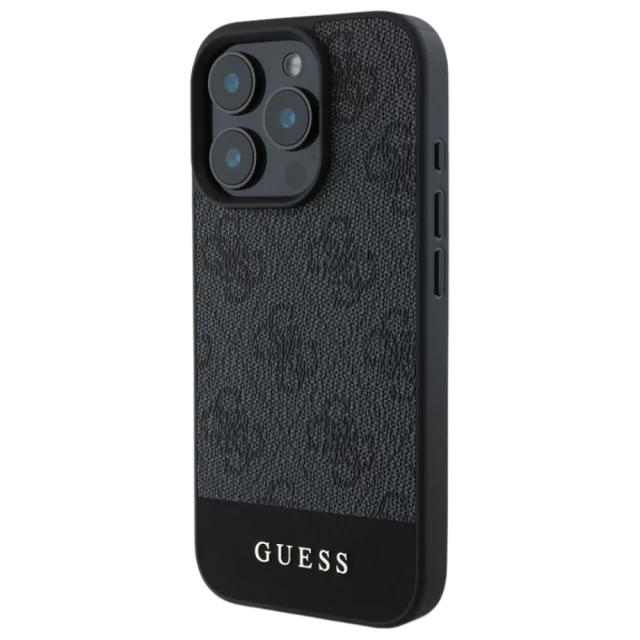 Чехол Guess 4G Stripe Collection для iPhone 16 Pro Grey (GUHCP16LG4GLGR)