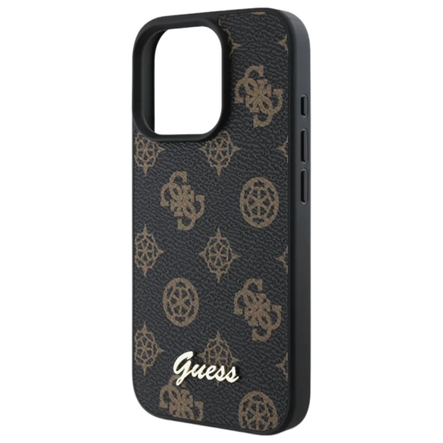 Чехол Guess Peony Script для iPhone 16 Pro Black with MagSafe (GUHMP16LPGPYSK)