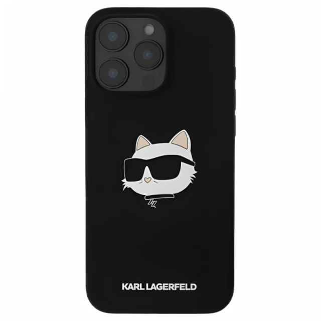 Чехол Karl Lagerfeld Silicone Choupette Head для iPhone 16 Pro Black with MagSafe (KLHMP16LSCHPPLK)