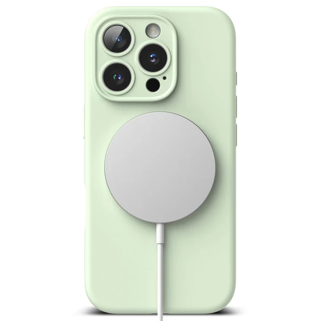 Чохол Ringke Silicone Magnetic для iPhone 16 Pro Soft Mint with MagSafe (8800274960015)