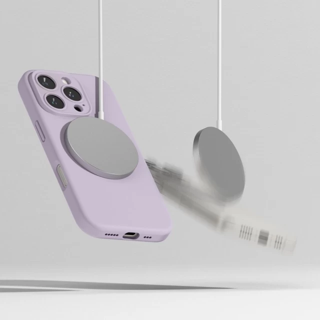 Чохол Ringke Silicone Magnetic для iPhone 16 Pro Light Purple with MagSafe (8800274960039)