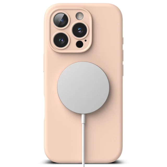 Чехол Ringke Silicone Magnetic для iPhone 16 Pro Max Pink Sand with MagSafe (8809961789649)