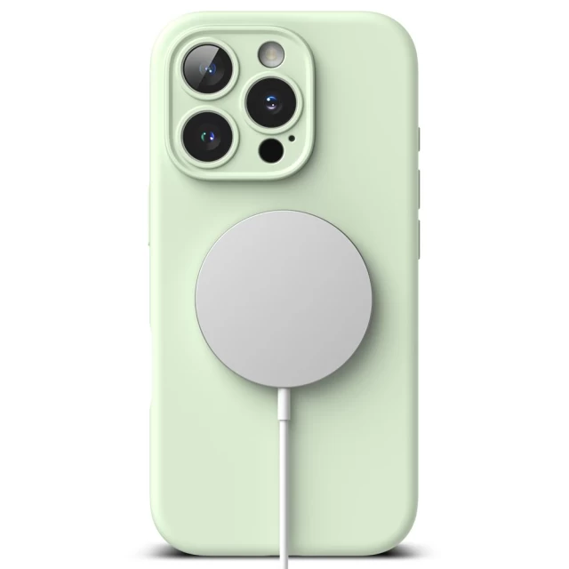 Чехол Ringke Silicone Magnetic для iPhone 16 Pro Max Soft Mint with MagSafe (8809961789687)