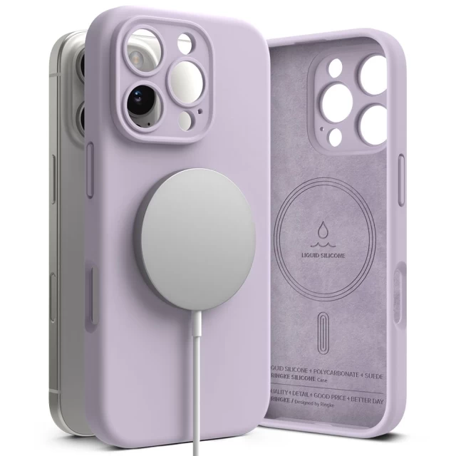 Чехол Ringke Silicone Magnetic для iPhone 16 Pro Max Light Purple with MagSafe (8809961789700)