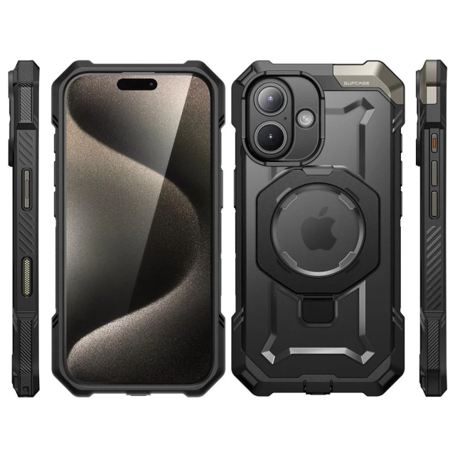 Чехол Supcase Unicorn Beetle Grip Mag для iPhone 16 Black with MagSafe (843439150317)