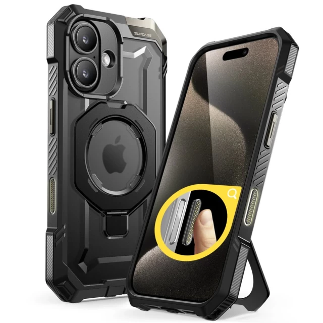 Чохол Supcase Unicorn Beetle Grip Mag для iPhone 16 Black with MagSafe (843439150317)