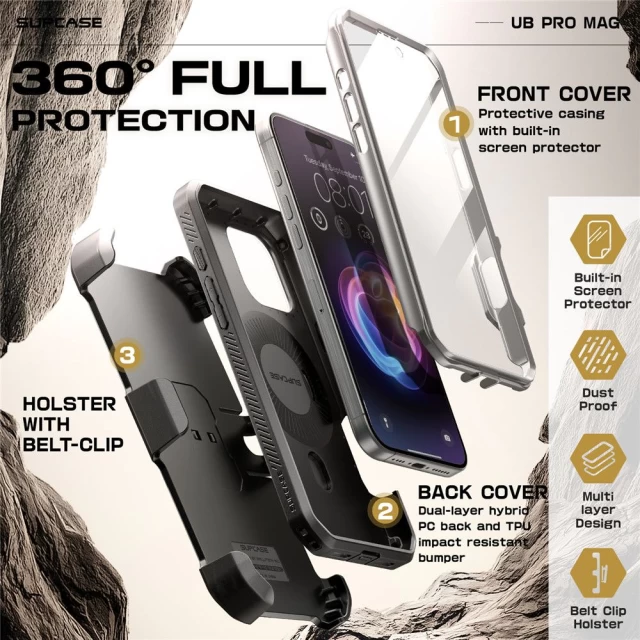 Чохол Supcase Unicorn Beetle Pro Mag для iPhone 16 Pro Tigrey with MagSafe (843439150461)