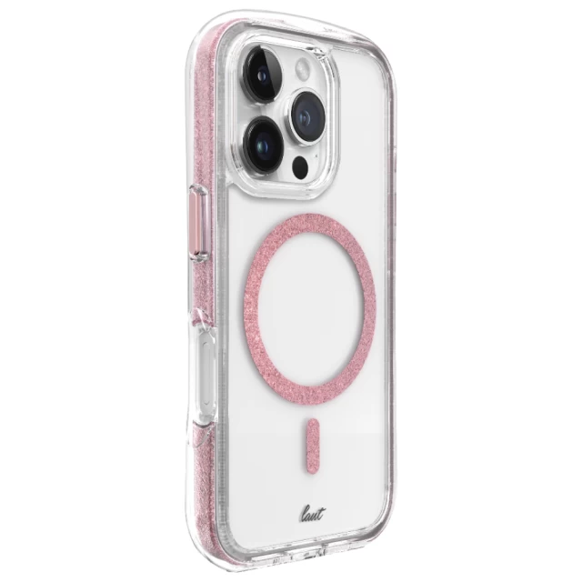 Чехол LAUT AERO SPARKLE для iPhone 16 Pro Crystal Pink with MagSafe (L_IP24B_AS_P)