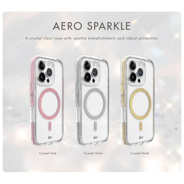 Чохол LAUT AERO SPARKLE для iPhone 16 Pro Crystal Pink with MagSafe (L_IP24B_AS_P)