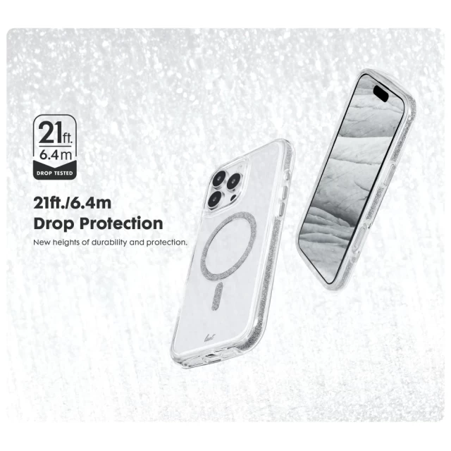 Чехол LAUT AERO SPARKLE для iPhone 16 Pro Crystal Silver with MagSafe (L_IP24B_AS_SL)