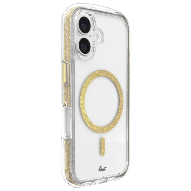 Чехол LAUT AERO SPARKLE для iPhone 16 Plus Crystal Gold with MagSafe (L_IP24C_AS_GD)