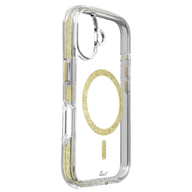 Чехол LAUT AERO SPARKLE для iPhone 16 Crystal Gold with MagSafe (L_IP24A_AS_GD)