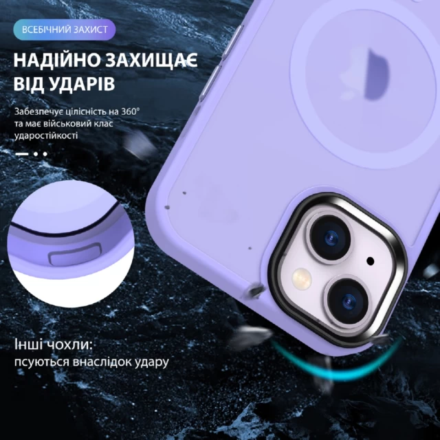 Чохол Upex UltraMat для iPhone 15 Purple with MagSafe (UP172160)