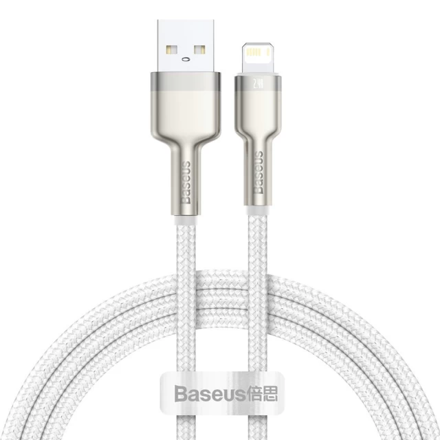 Кабель Baseus Cafule Metal USB-A to Lightning 1m White (CALJK-A02)
