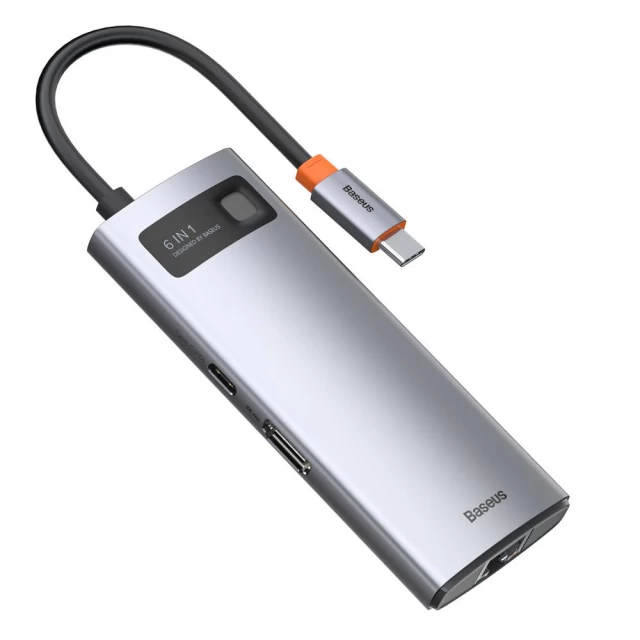 USB-хаб Baseus Metal Gleam Multifunctional 6-in-1 (CAHUB-CW0G)