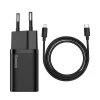 Мережевий зарядний пристрій Baseus Super Silicone PD 20W USB-C with USB-C to Lightning Cable 1m Black (TZCCSUP-B01)