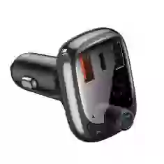 Автомобільний зарядний пристрій Baseus S-13 Bluetooth FM Launcher Dual-USB-A/USB-C Black (CCTM-B01)