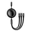 Кабель Baseus Bright Mirror Retractable 3-in-1 100W USB-C to USB-C/Lightning/Micro-USB 1.2m Black (CAMLC-AMJ01)