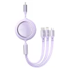 Кабель Baseus Bright Mirror Retractable 3-in-1 100W USB-C to USB-C/Lightning/Micro-USB 1.2m Purple (CAMLC-AMJ05)