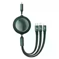 Кабель Baseus Bright Mirror Retractable 3-in-1 100W USB-C to USB-C/Lightning/Micro-USB 1.2m Green (CAMLC-AMJ06)