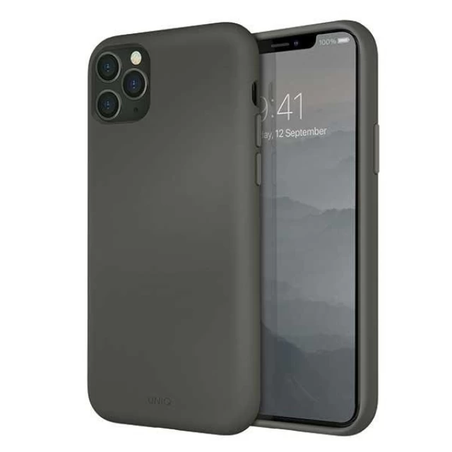 Чохол Uniq Lino Hue для iPhone 11 Pro Max Moss Gray (UNIQ-IP6.5HYB(2019)-LINOHGRY)
