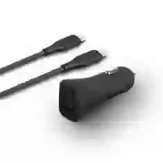 Автомобильное зарядное устройство + кабель Uniq Votra Duo P30 USB-C PD 30 Вт MFI + USB-C  Black / Charcoal Black (UNIQ-VOTRABUN-BLACK)